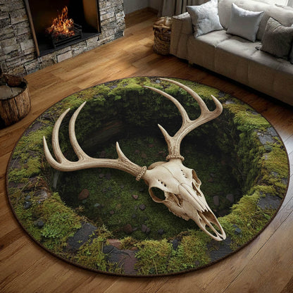 Rustic Antler Quilted Round Mat GFTONT5914