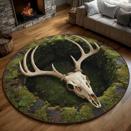 Rustic Antler Quilted Round Mat GFTONT5914