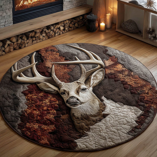 Rustic Deer Quilted Round Mat GFTONT5917