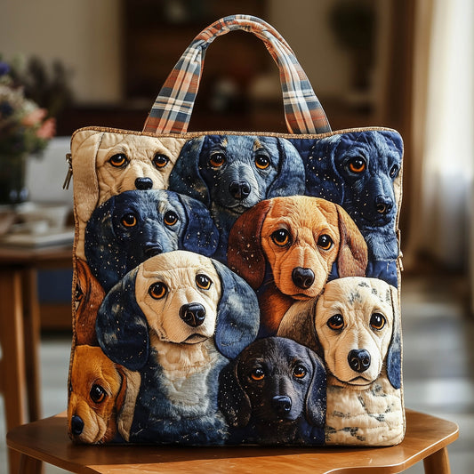 Dachshund Pups Quilted Tote Bag GFTONT5966