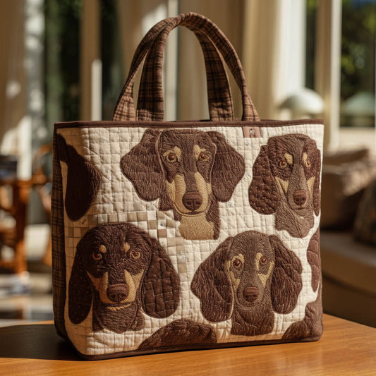 Dachshund Pups Quilted Tote Bag GFTONT5967