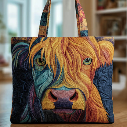 Highland Cow Portrait Quilted Tote Bag GFTONT5971