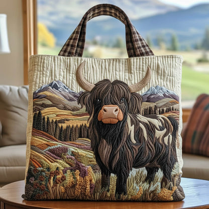 Highland Cow Quilted Tote Bag GFTONT5982
