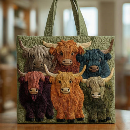 Highland Cow Quilted Tote Bag GFTONT5984