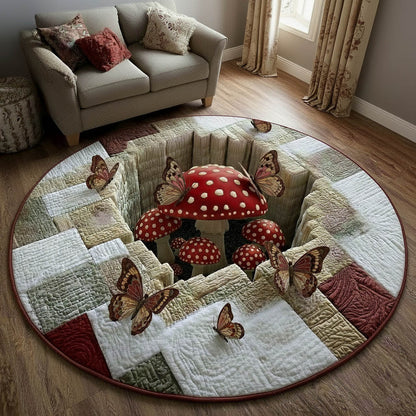 Mushroom Garden Quilted Round Mat GFTONT6018