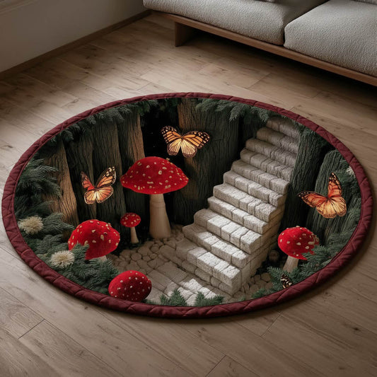 Rustic Mushroom Quilted Round Mat GFTONT6021