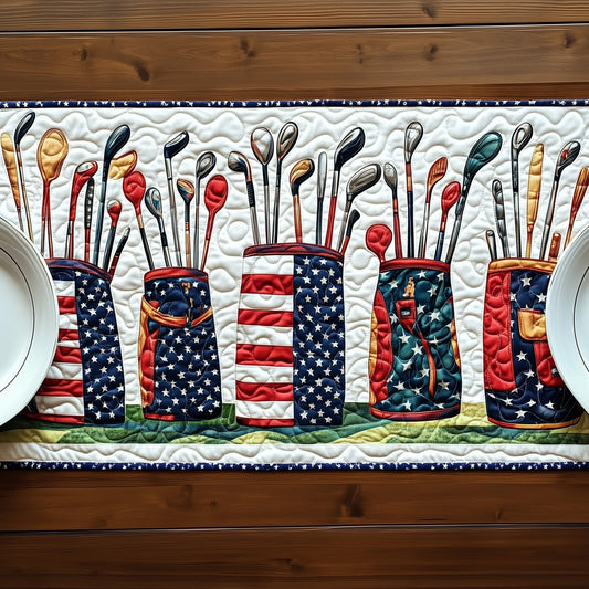 Patriotic Golfer Quilted Table Runner GFTONT602