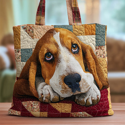 Adorable Basset Hound Quilted Tote Bag GFTONT6034