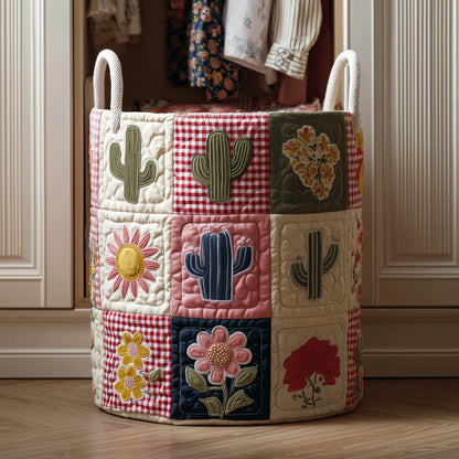 Cacti Patchwork Quilted Laundry Basket GFTONT6050