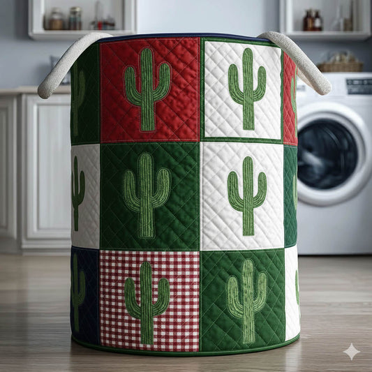 Cacti Patchwork Quilted Laundry Basket GFTONT6053