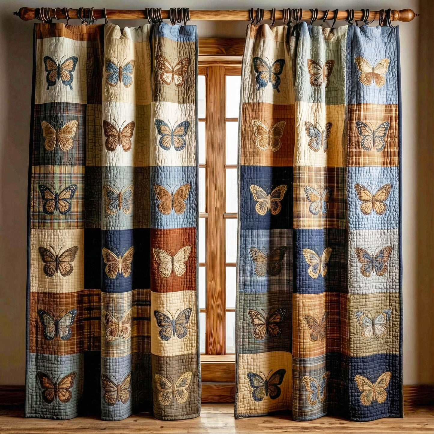 Butterfly Patchwork Quilted Curtains GFTONT6104