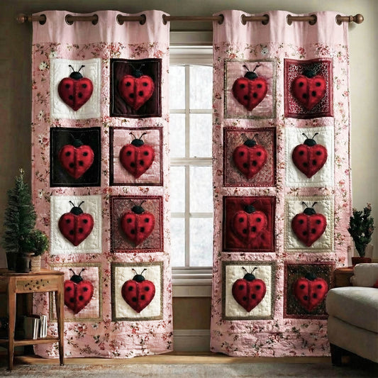 Loving Ladybug Quilted Curtains GFTONT6106