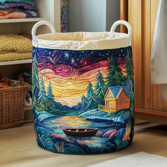 Aurora Borealis Cabin Quilted Laundry Basket GFTONT6122
