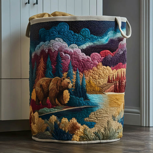 Aurora Bear Quilted Laundry Basket GFTONT6124
