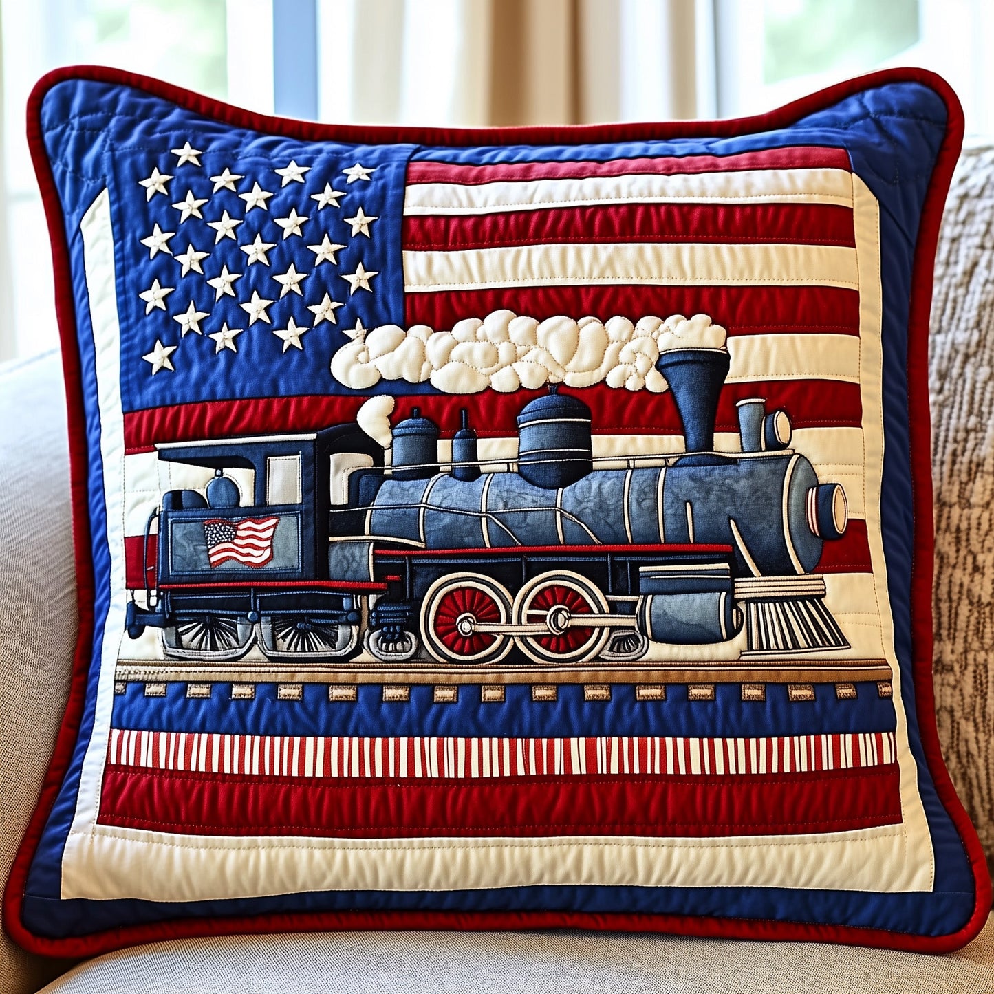 Railway Dream Quilted Pillow Case GFTONT614