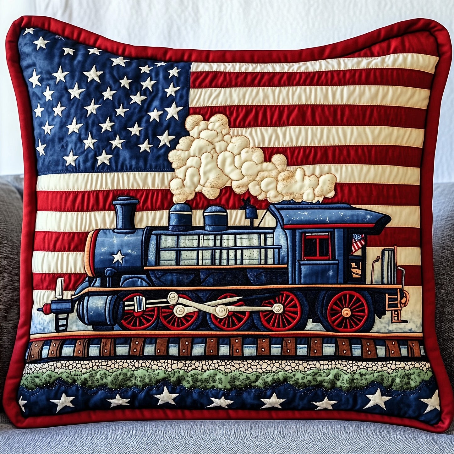 Railway Dream Quilted Pillow Case GFTONT616