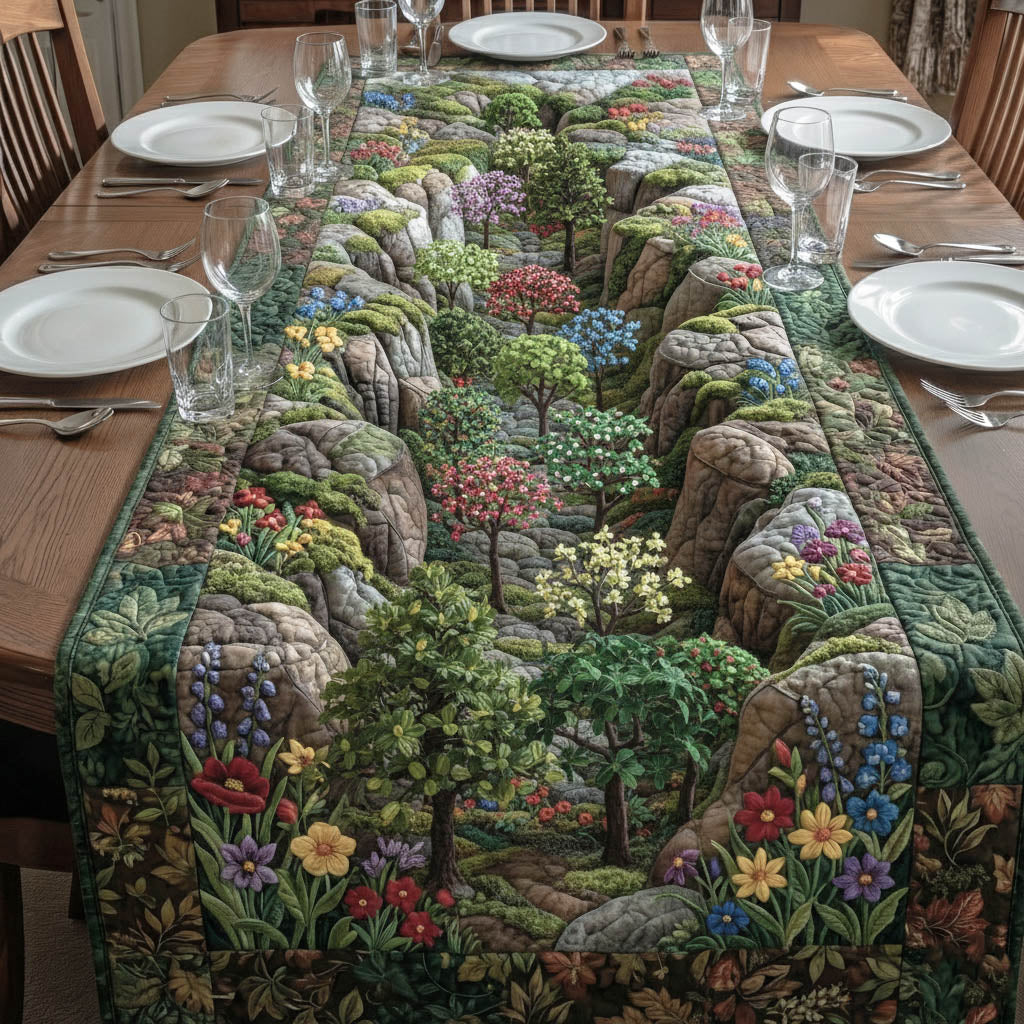 Blooming Forest Quilted Table Runner GFTONT6256