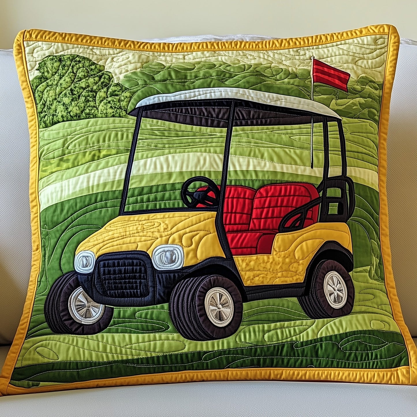Golf Cart Quilted Pillow Case GFTONT629