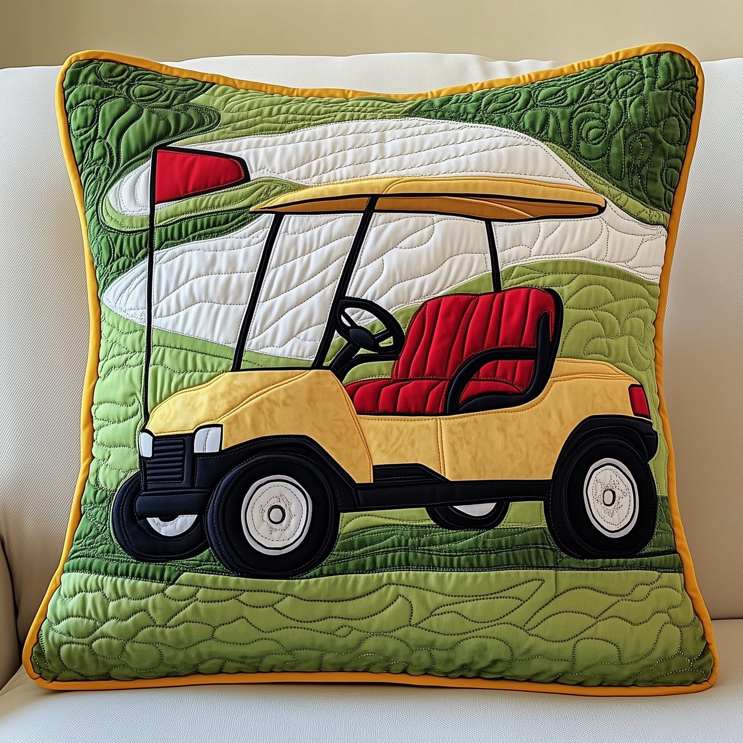 Golf Cart Quilted Pillow Case GFTONT631