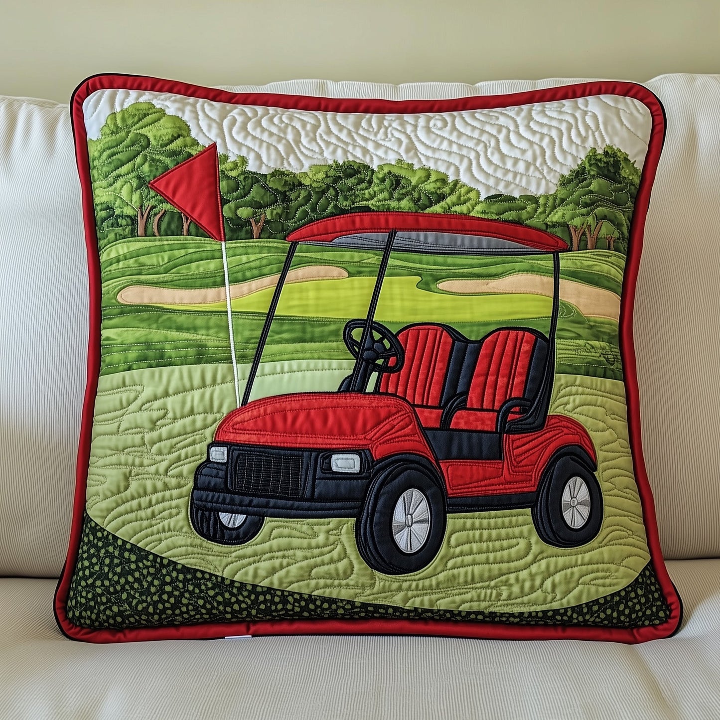 Golf Cart Quilted Pillow Case GFTONT633