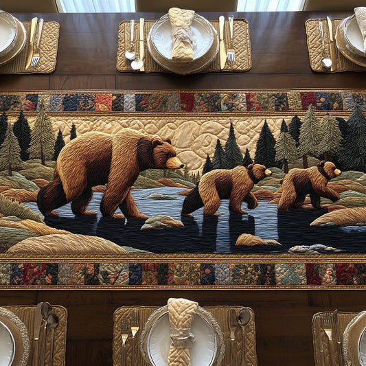 Grizzly Family Quilted Table Runner GFTONT6347