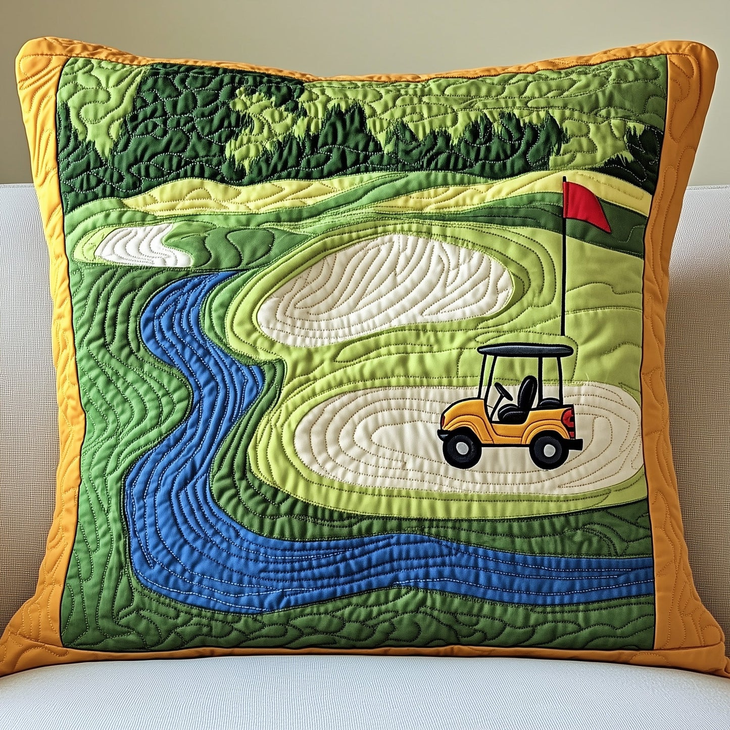 Golf Course Quilted Pillow Case GFTONT638