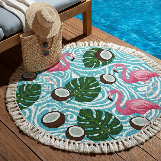 Tropical Flamingo Round Beach Towel GFTONT6404