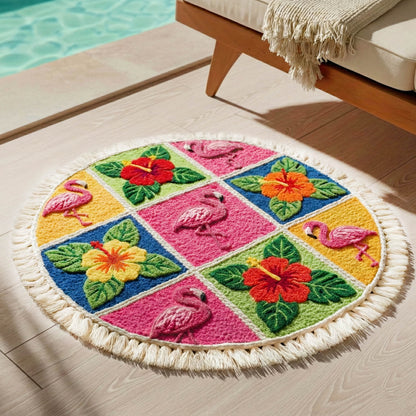 Tropical Flamingo Round Beach Towel GFTONT6407