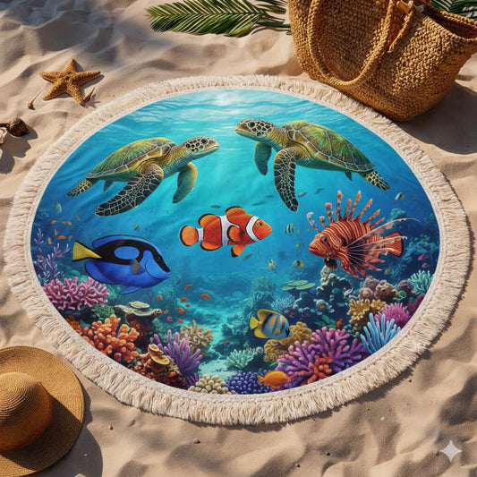 Marine Life Round Beach Towel GFTONT6410