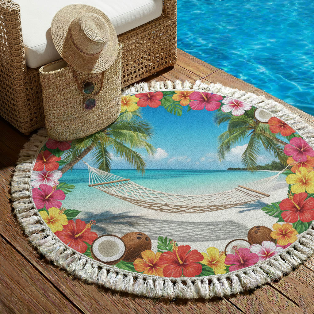 Peaceful Vacation Round Beach Towel GFTONT6412