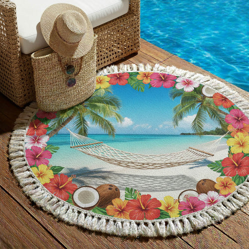 Peaceful Vacation Round Beach Towel GFTONT6412