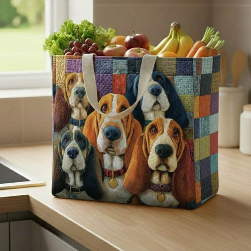 Basset Hound Assemble Quilted Shopping Bag GFTONT6436