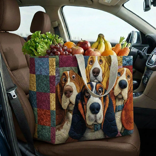 Basset Hound Assemble Quilted Shopping Bag GFTONT6437
