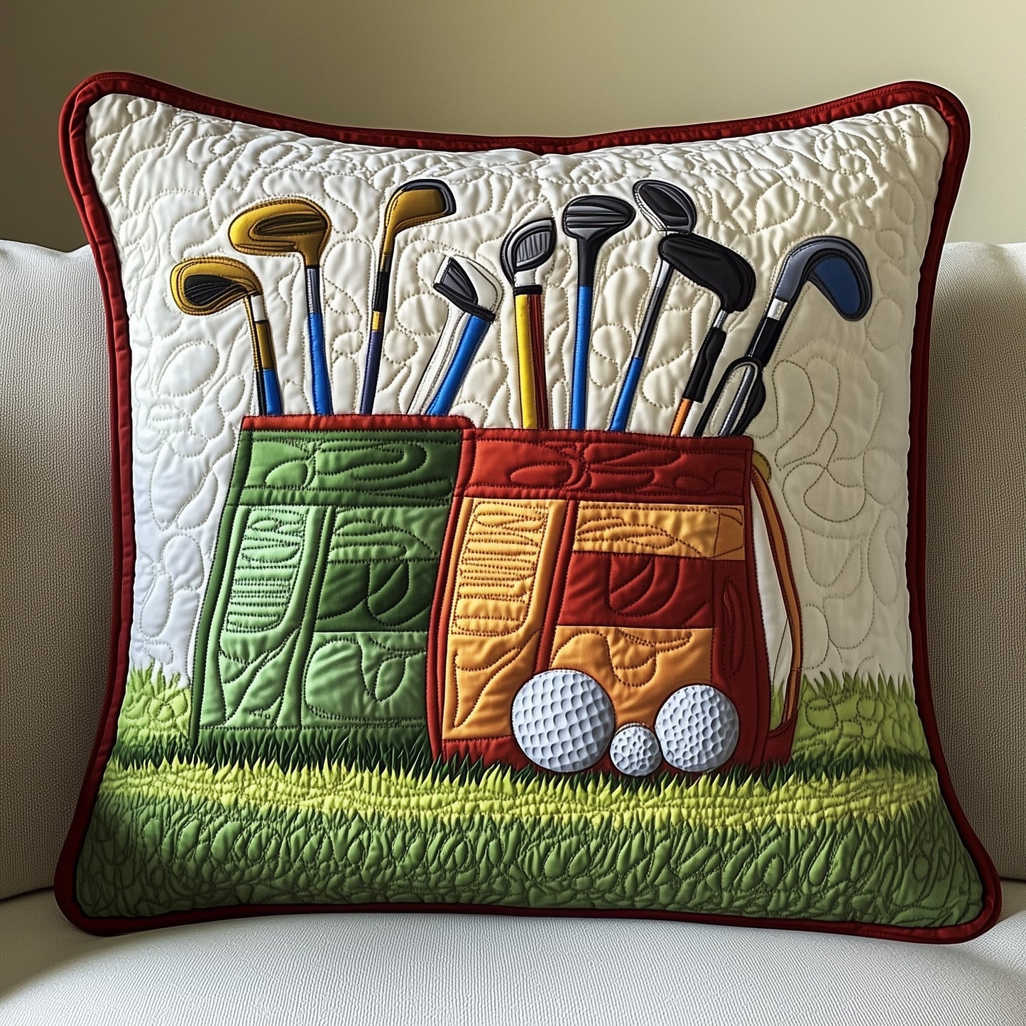 Golf Bag Quilted Pillow Case GFTONT643