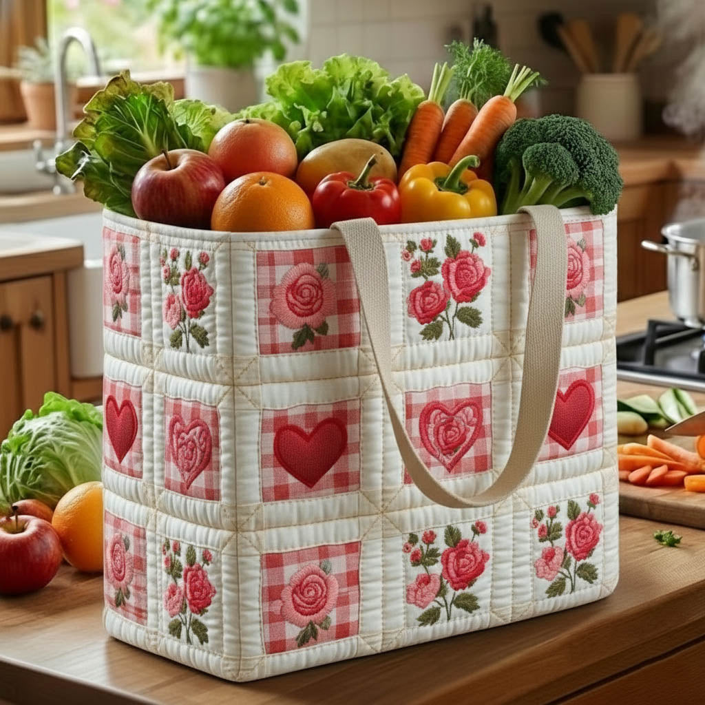 Rustic Rose Quilted Shopping Bag GFTONT6478