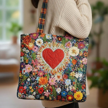 Blooming Heart Quilted Tote Bag GFTONT6533