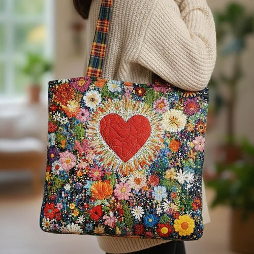 Blooming Heart Quilted Tote Bag GFTONT6533