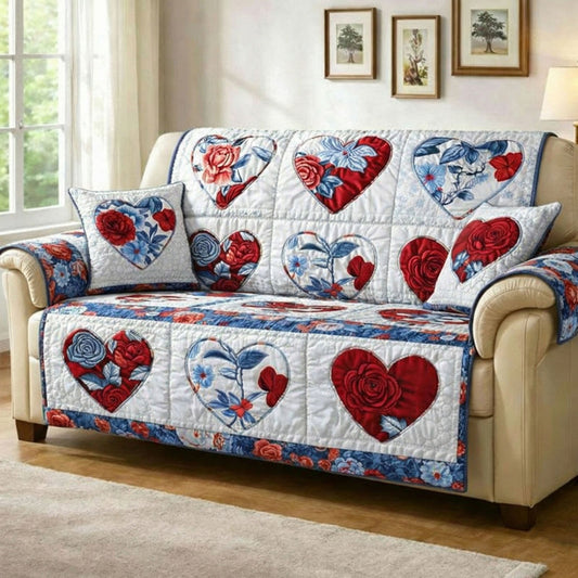 Patriotic Rose Quilted Sofa Cover GFTONT6573