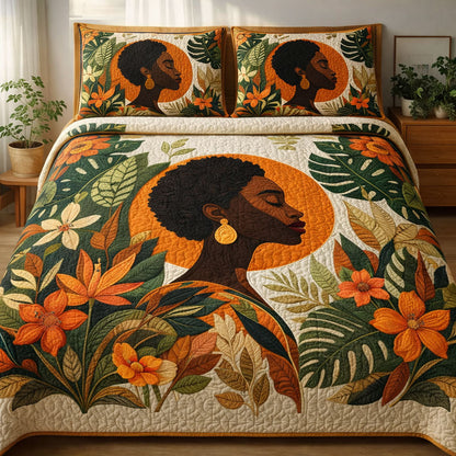 Melanin 3-Piece Quilted Bedding Set GFTONT6681