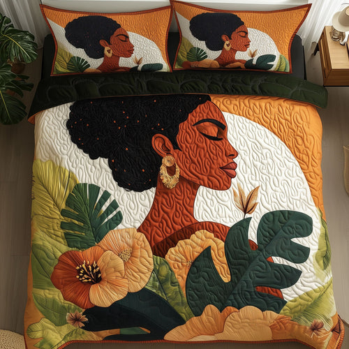 Melanin 3-Piece Quilted Bedding Set GFTONT6682
