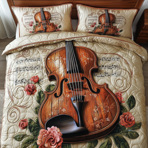 Violin 3-Piece Quilted Bedding Set GFTONT721