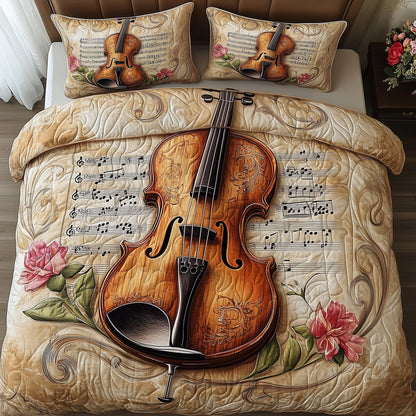Violin 3-Piece Quilted Bedding Set GFTONT722