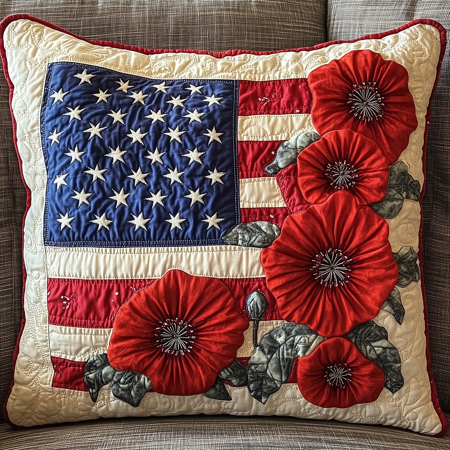 American Poppy Quilted Pillow Case GFTONT848