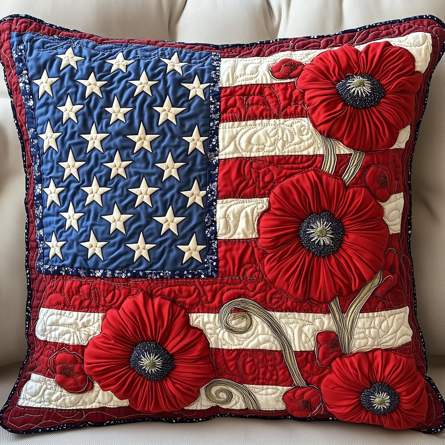 Patriot Petal Quilted Pillow Case GFTONT849
