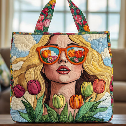 Graceful Tulip Quilted Tote Bag GFTONT871
