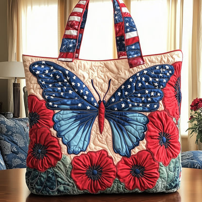Patriotic Butterfly Quilted Tote Bag GFTONT905