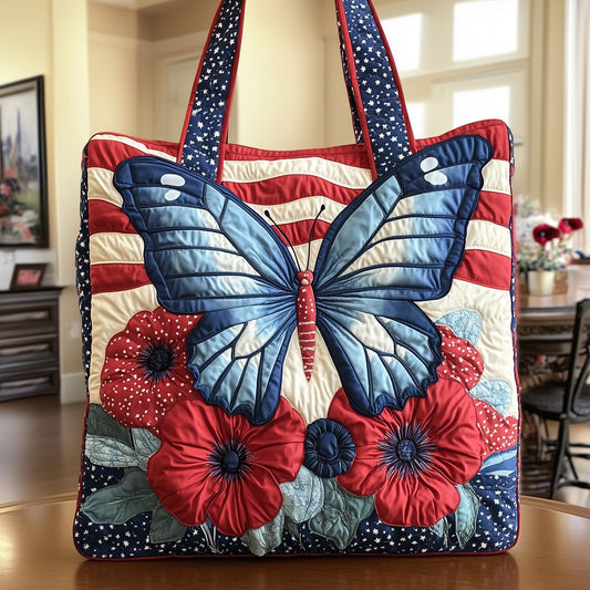 Patriotic Butterfly Quilted Tote Bag GFTONT906