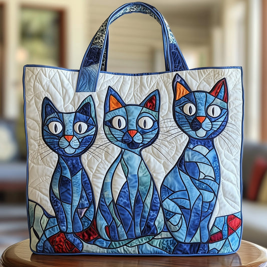 Whimsy Cat Quilted Tote Bag GFTONT945