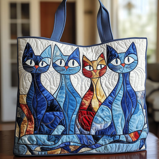 Whimsy Cat Quilted Tote Bag GFTONT947