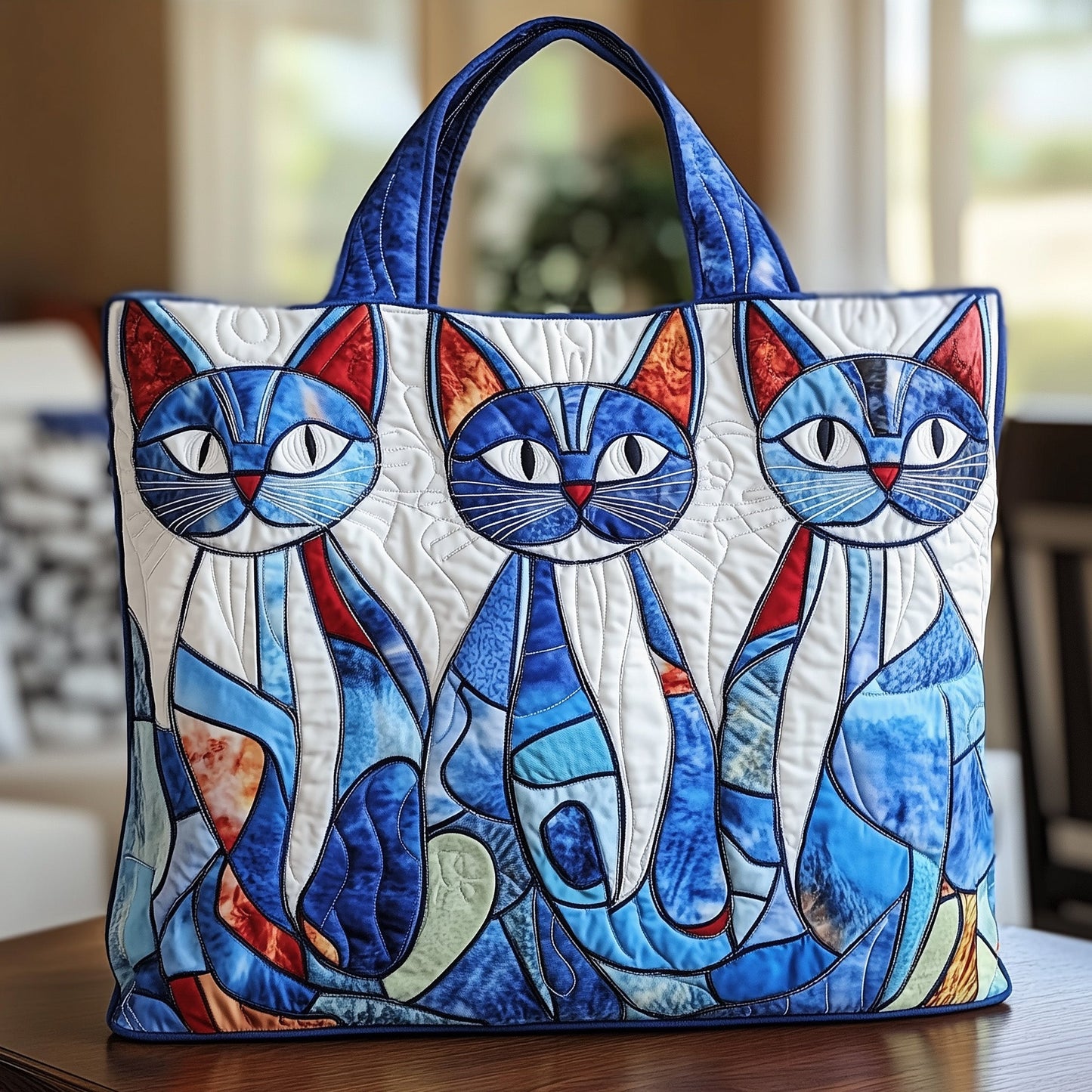 Whimsy Cat Quilted Tote Bag GFTONT948